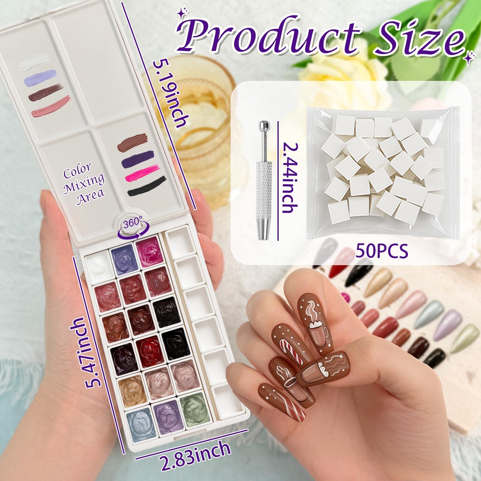 GJYUQHUA 18-Color Patting Gel Polish & Tools Kit for Ombre Nails | Gradient Blooming DIY Manicure