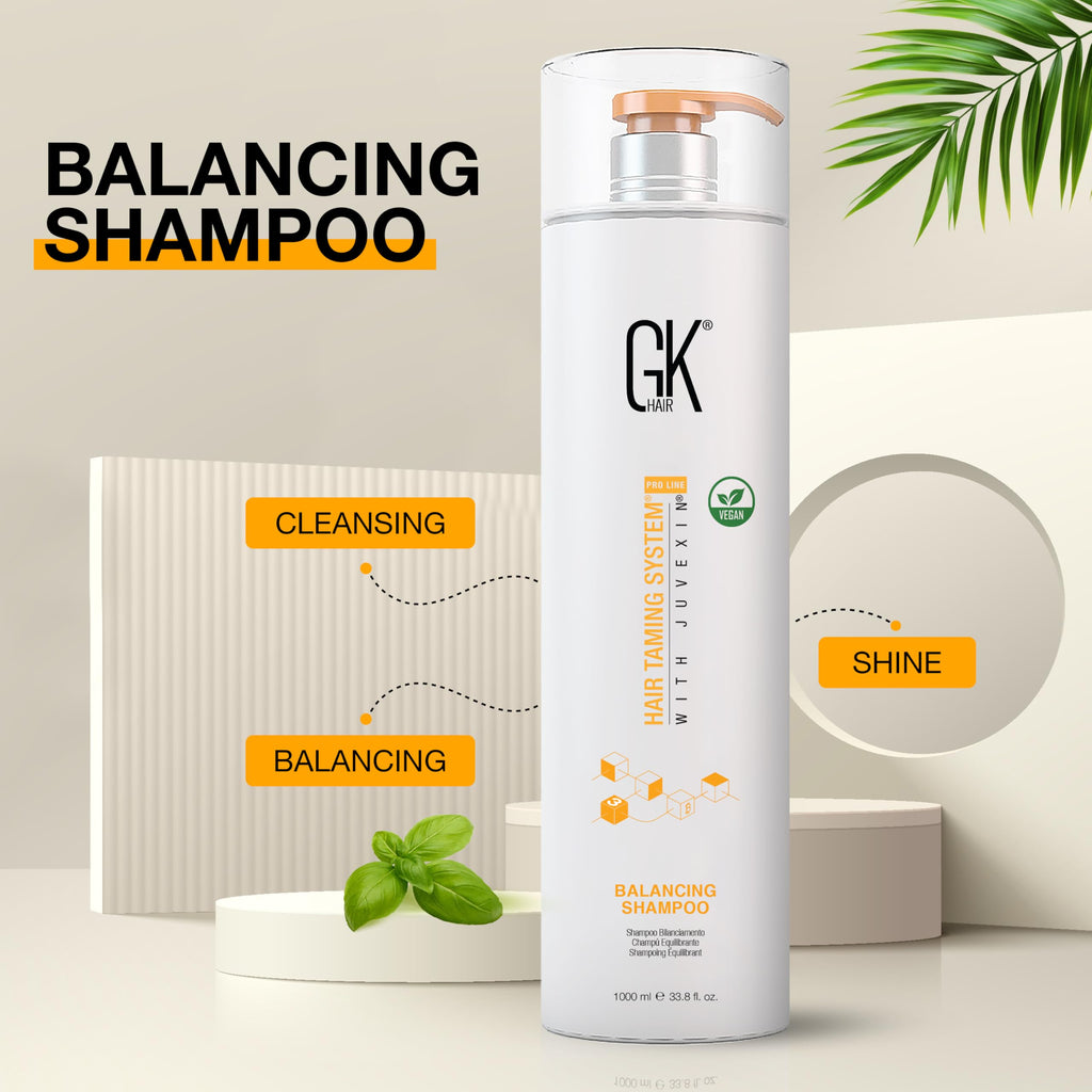 GK HAIR Balancing Shampoo – pH-Balanced Deep Cleanse, Sulfate & Paraben Free (33.8 oz)
