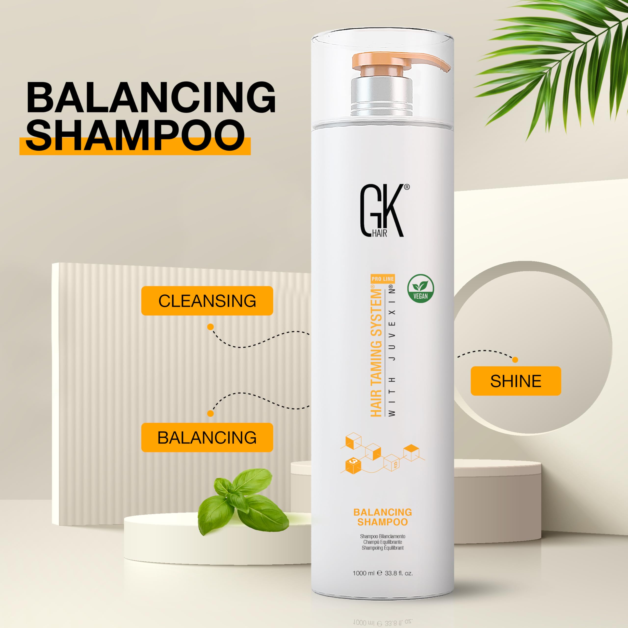GK HAIR Balancing Shampoo – pH-Balanced Deep Cleanse, Sulfate & Paraben Free (33.8 oz)