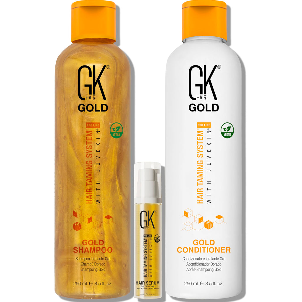 GK Hair Gold Shampoo & Conditioner Duo with Free Argan Oil Serum