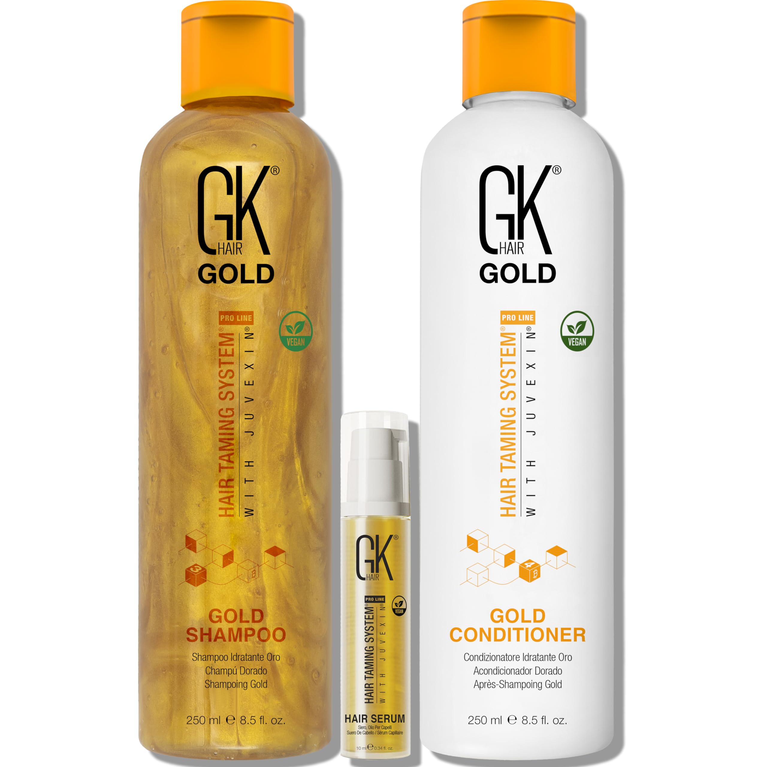 GK Hair Gold Shampoo & Conditioner Duo with Free Argan Oil Serum