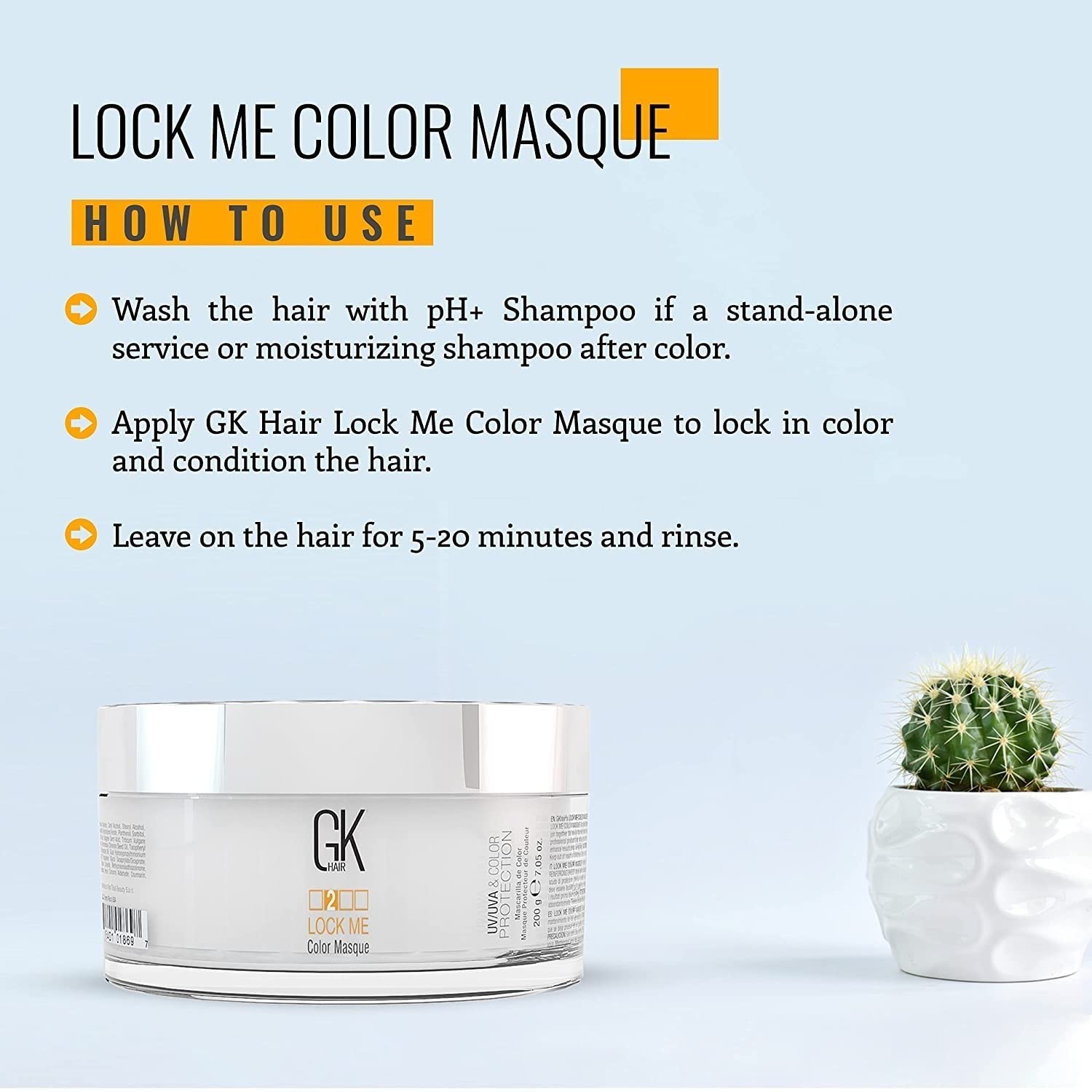 GK HAIR Hair Masque – Lock Me Deep Conditioner for Color Protection (7.05 oz)