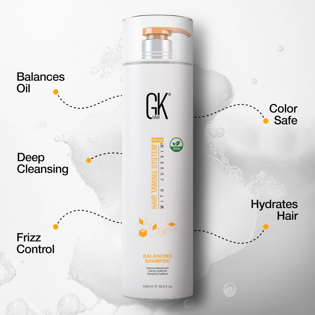 GK HAIR Balancing Shampoo – pH-Balanced Deep Cleanse, Sulfate & Paraben Free (33.8 oz)