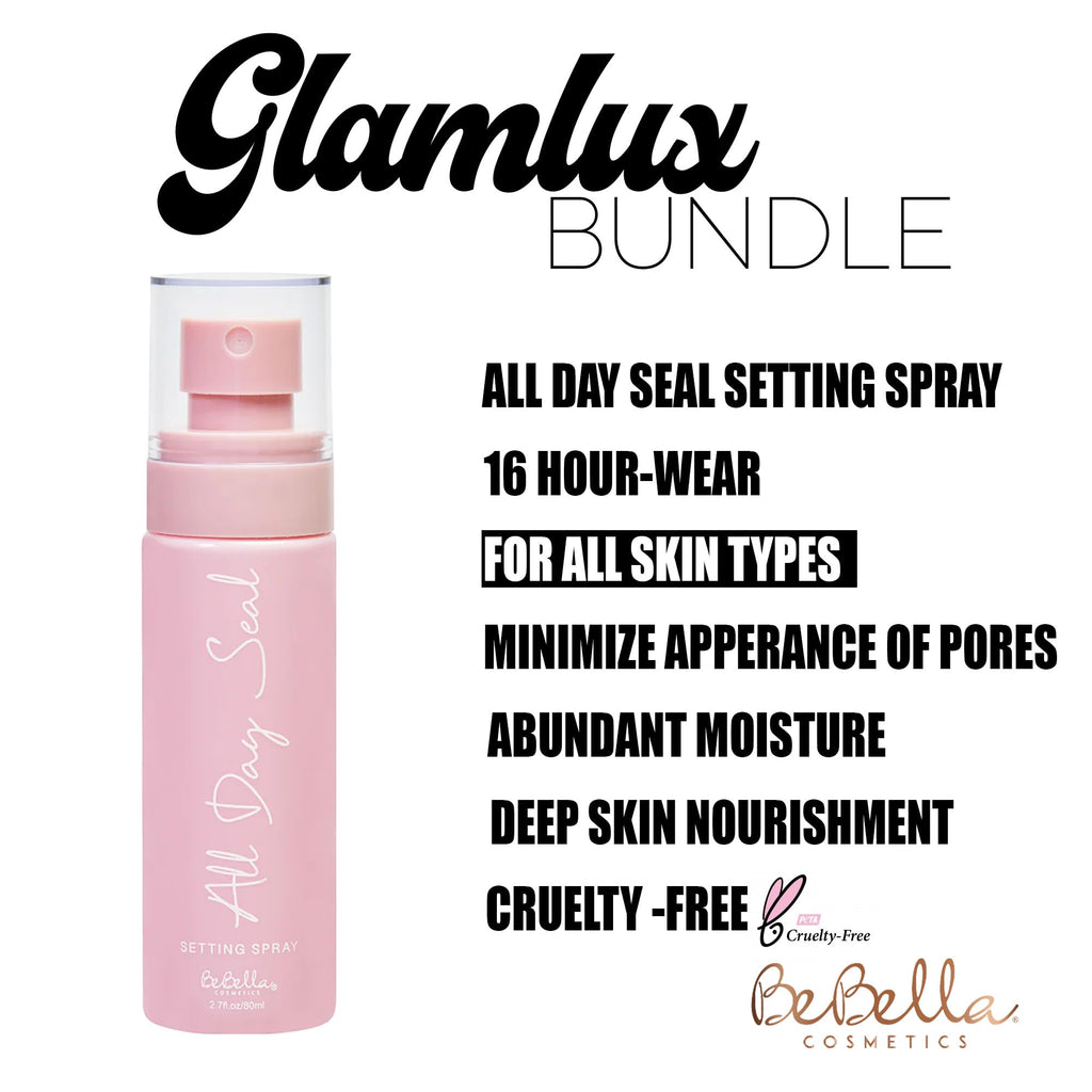 Glam Lux Beauty Bundle: Mystery Makeup Sets + Patches, Matte Blush, Setting Spray & Ombre Lip Treatment