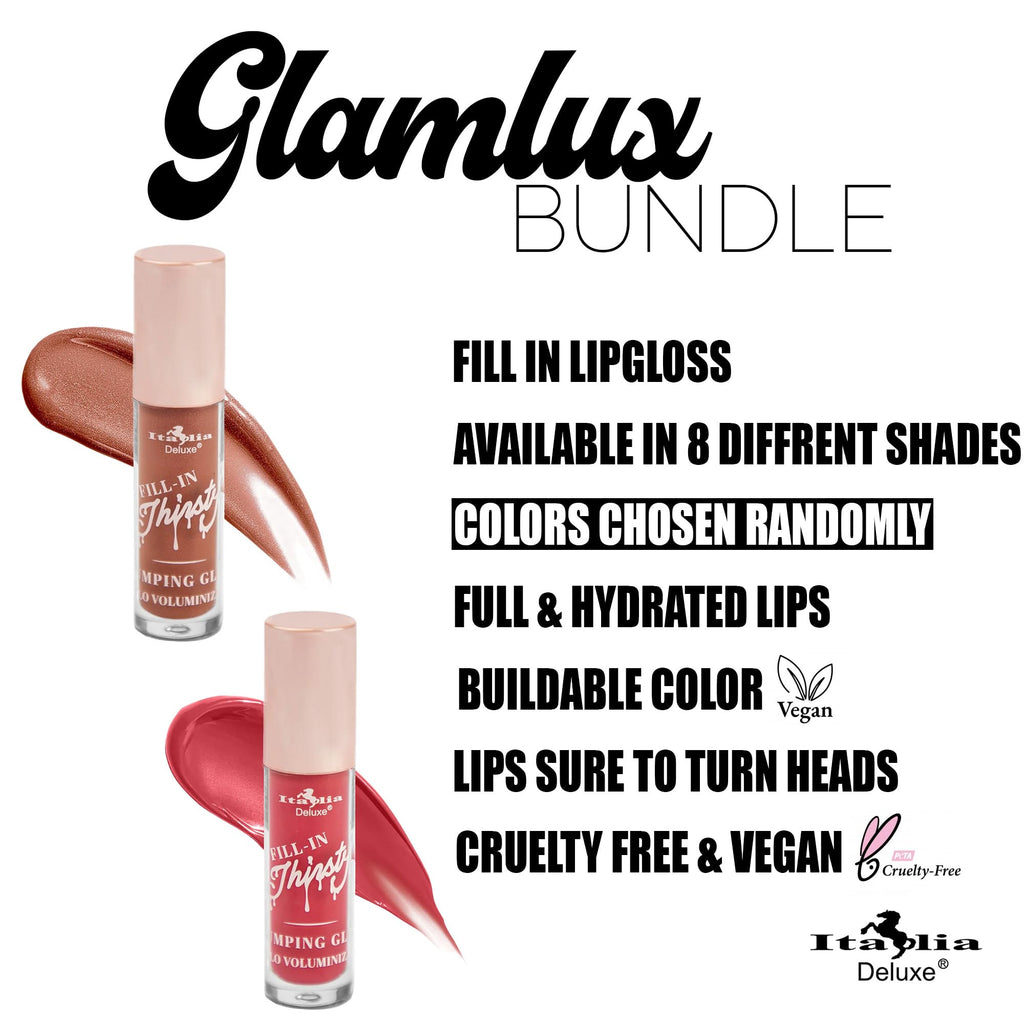 Glam Lux Italia Deluxe Plumping Gloss Set – 8 Hydrating Lip Glosses