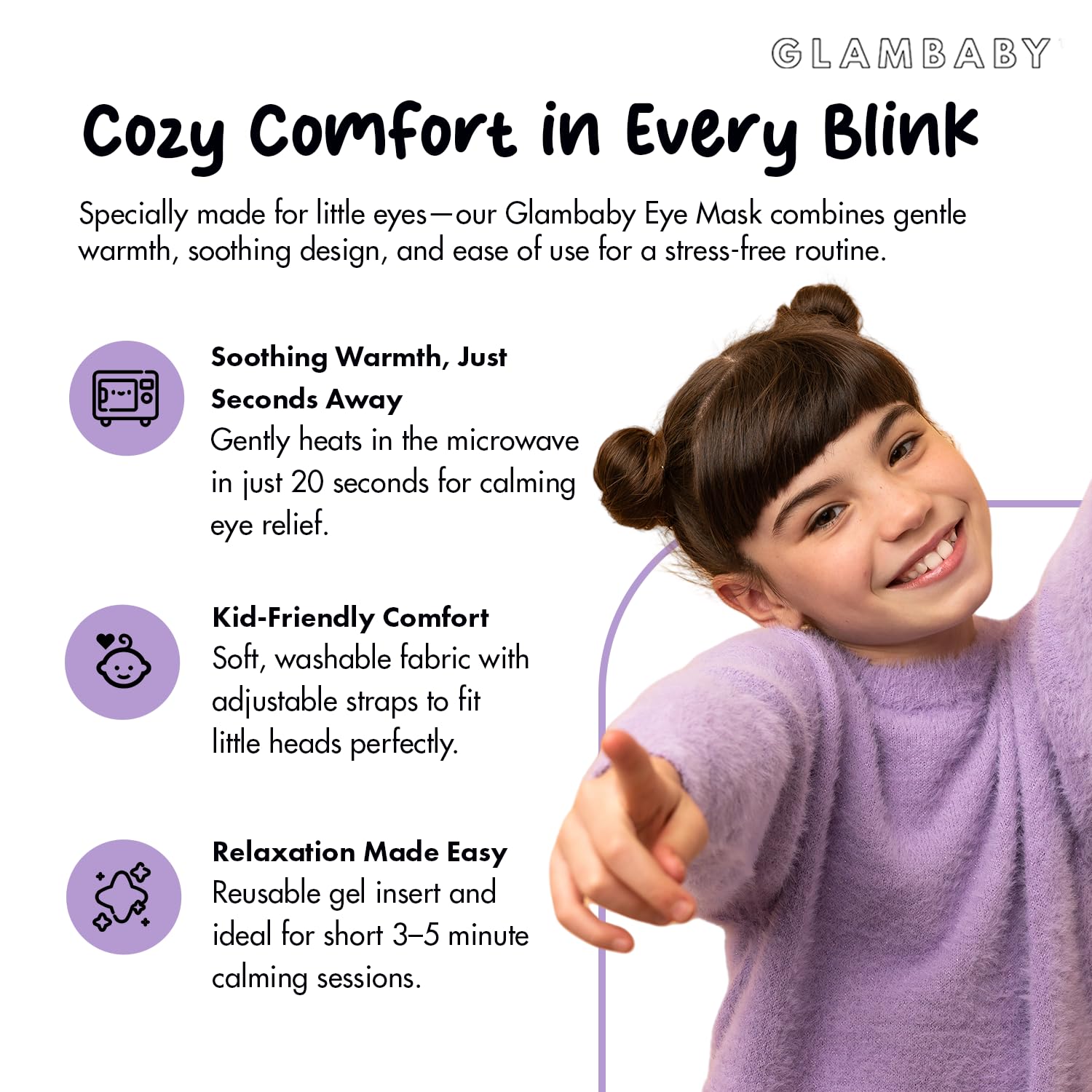 GlamBaby Eye Care: Unbearable Bump Eye Mask for Kids — Heat & Cooling Therapy
