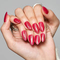 GLAMERMAID Hot Pink Magnet Cat Eyes Press-On Nails – Short Almond, Handmade Glitter Gel Kit