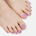 GLAMERMAID Glitter Purple Ombre Press On Toenails – Gel Finish, Reusable Nails