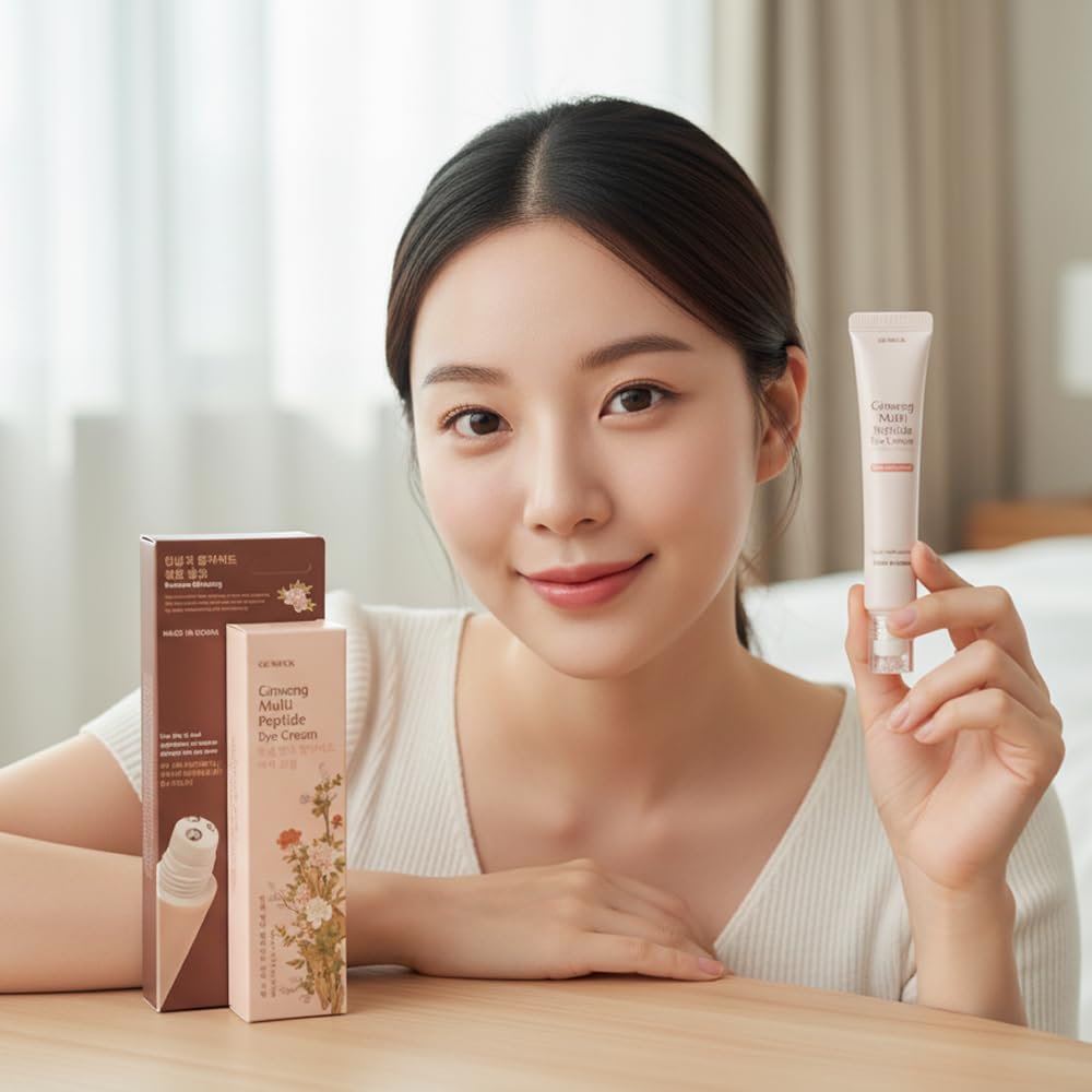 Glamfox Ginseng Multi Peptide Eye Cream with Massage Roller – 30ml