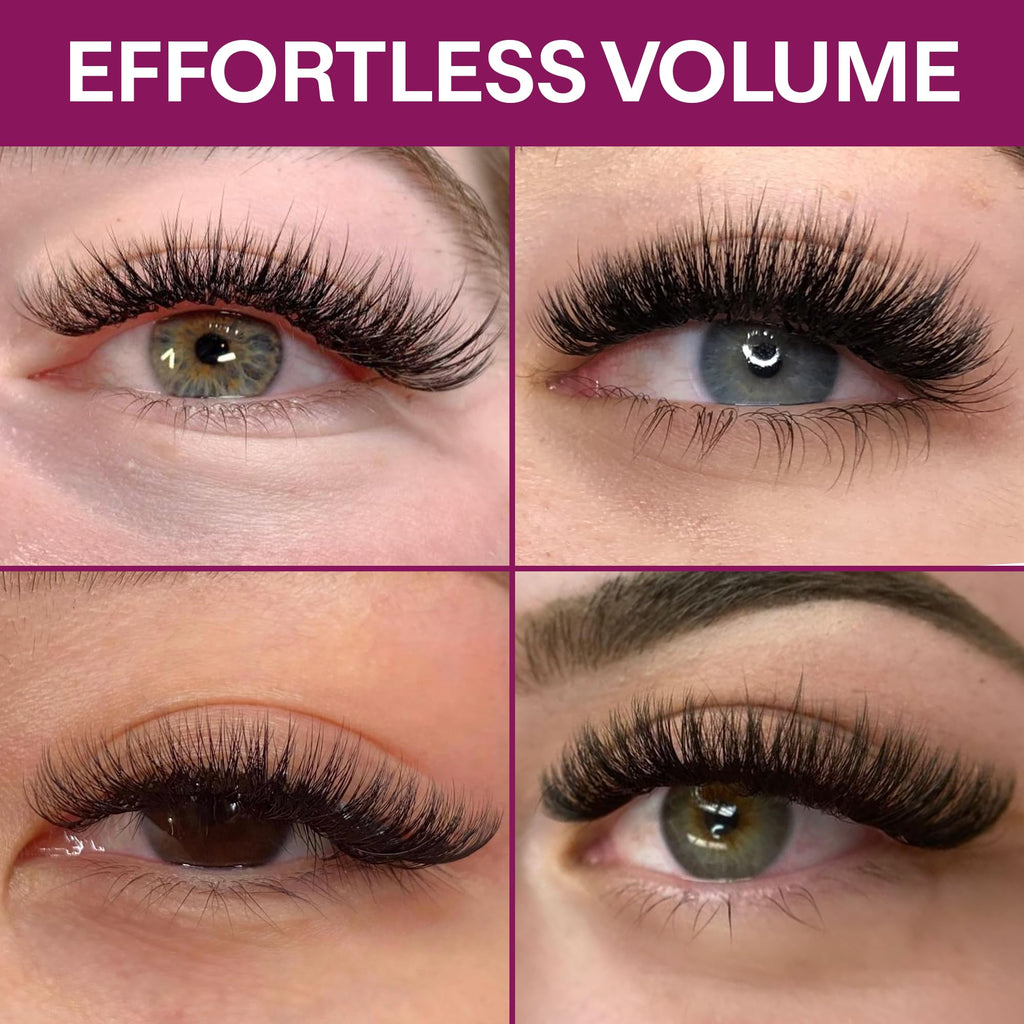 GLAMGAZE 500 Promade Fans | 3D-16D Volume Lash Extensions | 0.05–0.07mm Thick | 8–17mm Length
