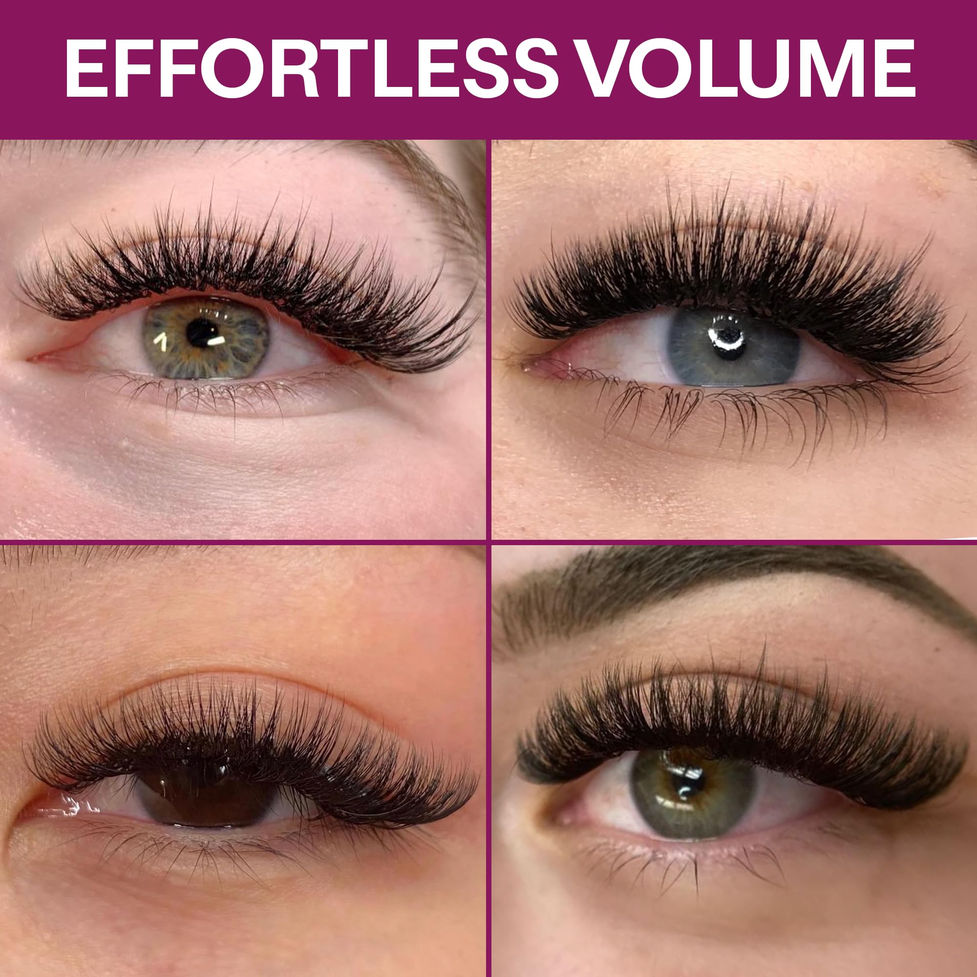 GLAMGAZE 500 Promade Fans – Premium Premade Lash Fans for Volume Lashes (3D–16D, CC/DC Curl, 0.05–0.07mm, 8–17mm)