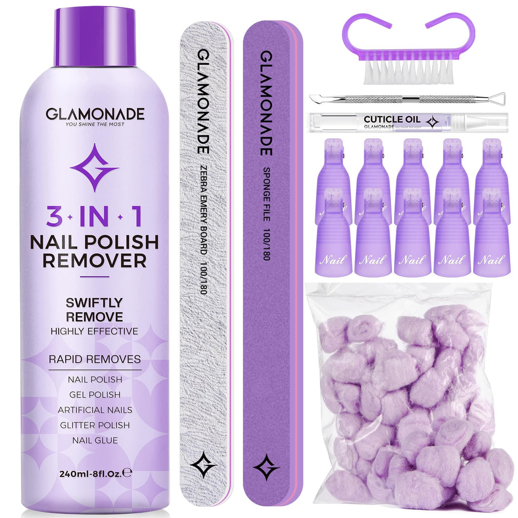 Glamonade Acetone Nail Polish Remover Kit – Quick Gel & Dip Powder Removal
