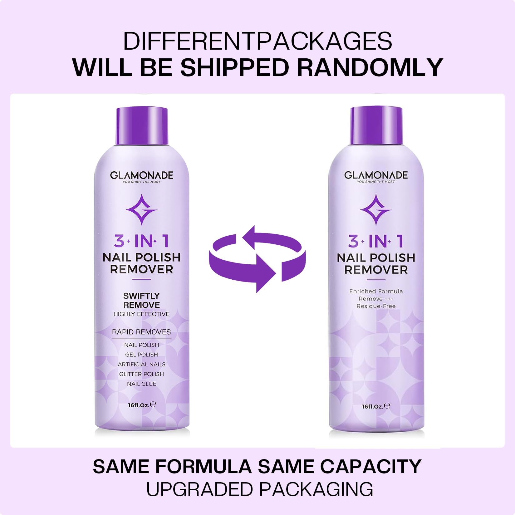 Glamonade Acetone Nail Polish Remover with Grape Seed Oil – 16 oz