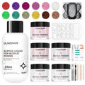 Glamonade Nail Kit Acrylic Set – Pink White Clear Purple Nude Powder + Tools for Beginners