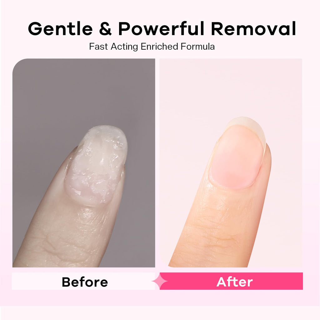 Glamonade Gel Nail Polish Remover – Non-Acetone Soak Off, Rose Seed Oil, 6 oz | Home Salon Essentials