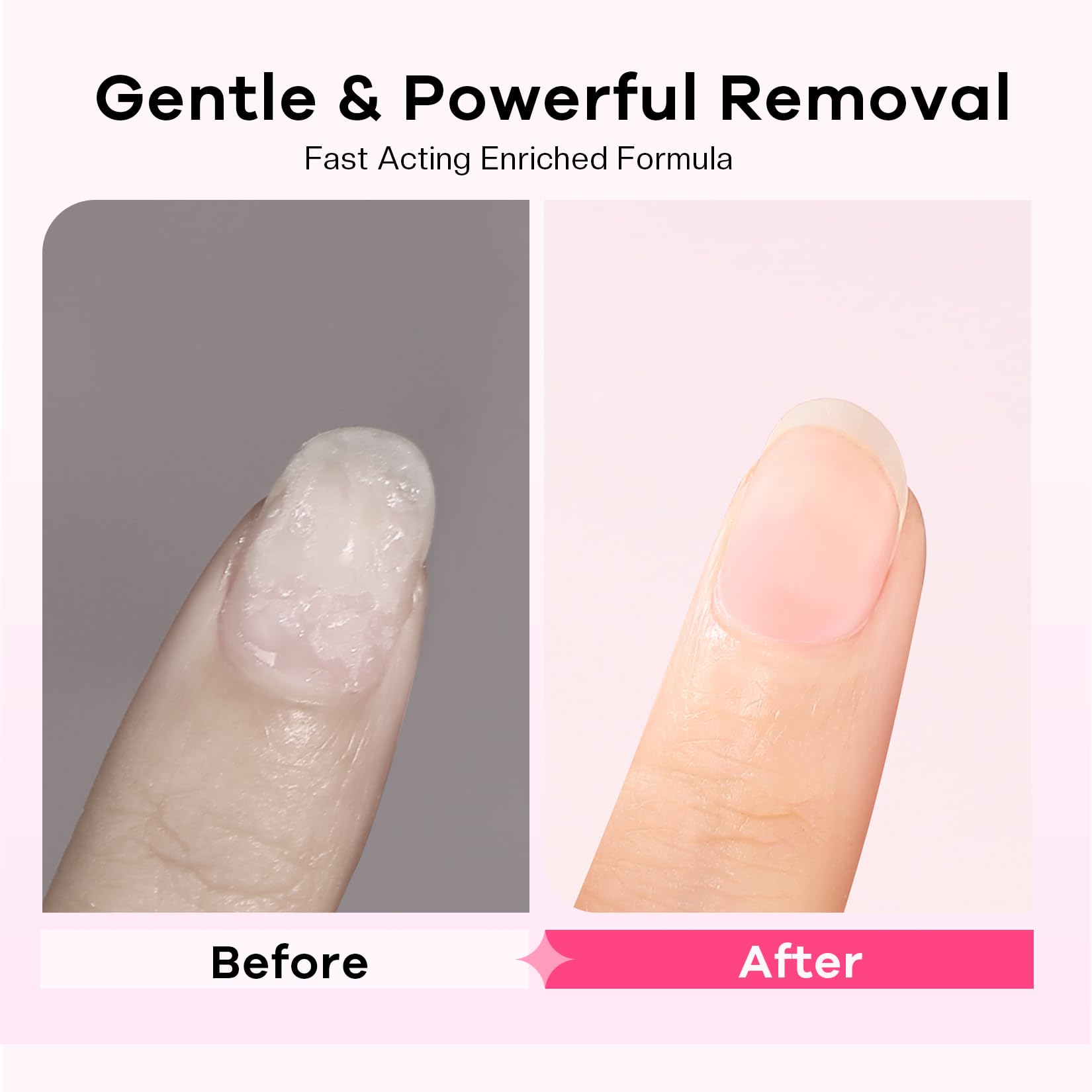 Glamonade Gel Nail Polish Remover – Non-Acetone Soak Off, Rose Seed Oil, 6 oz | Home Salon Essentials