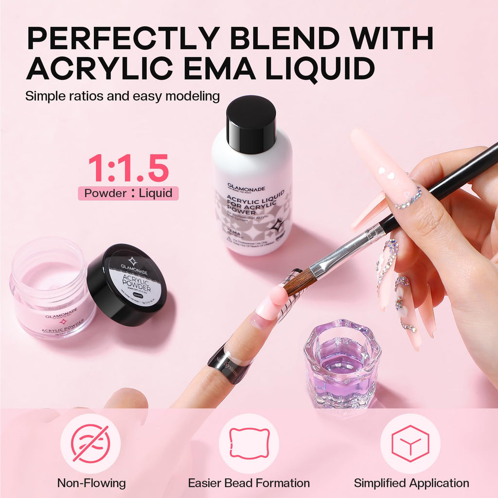 Glamonade Nail Kit Acrylic Set for Beginners | Professional Starter Supplies