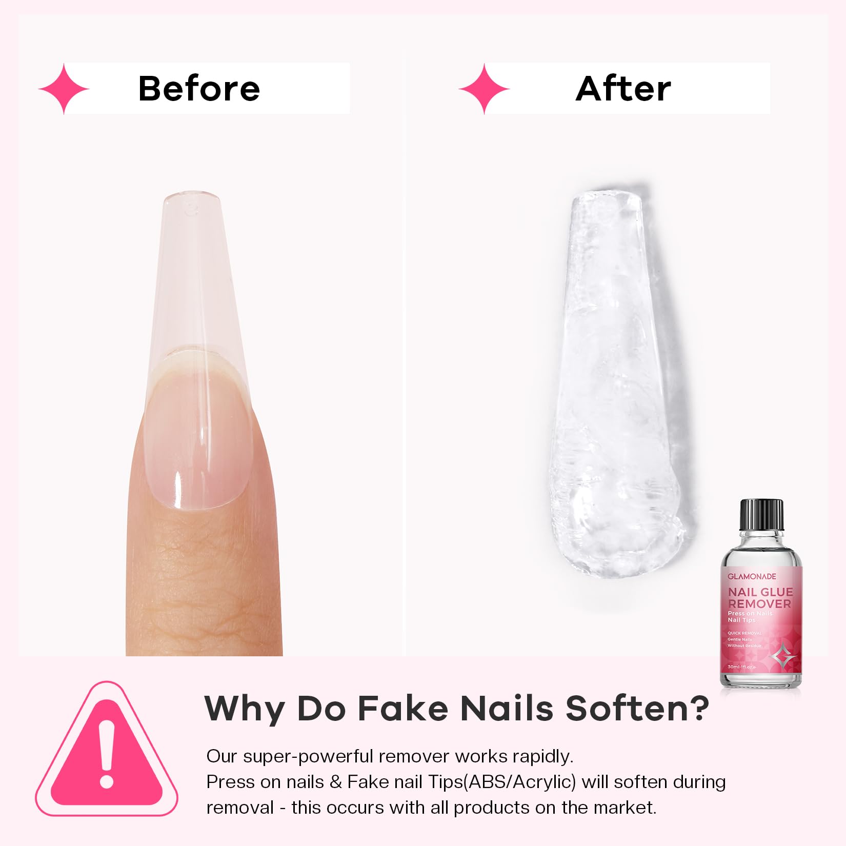 Glamonade Press-On Nail Glue Remover – Quick 60–90s, Non-Acetone, 30ml