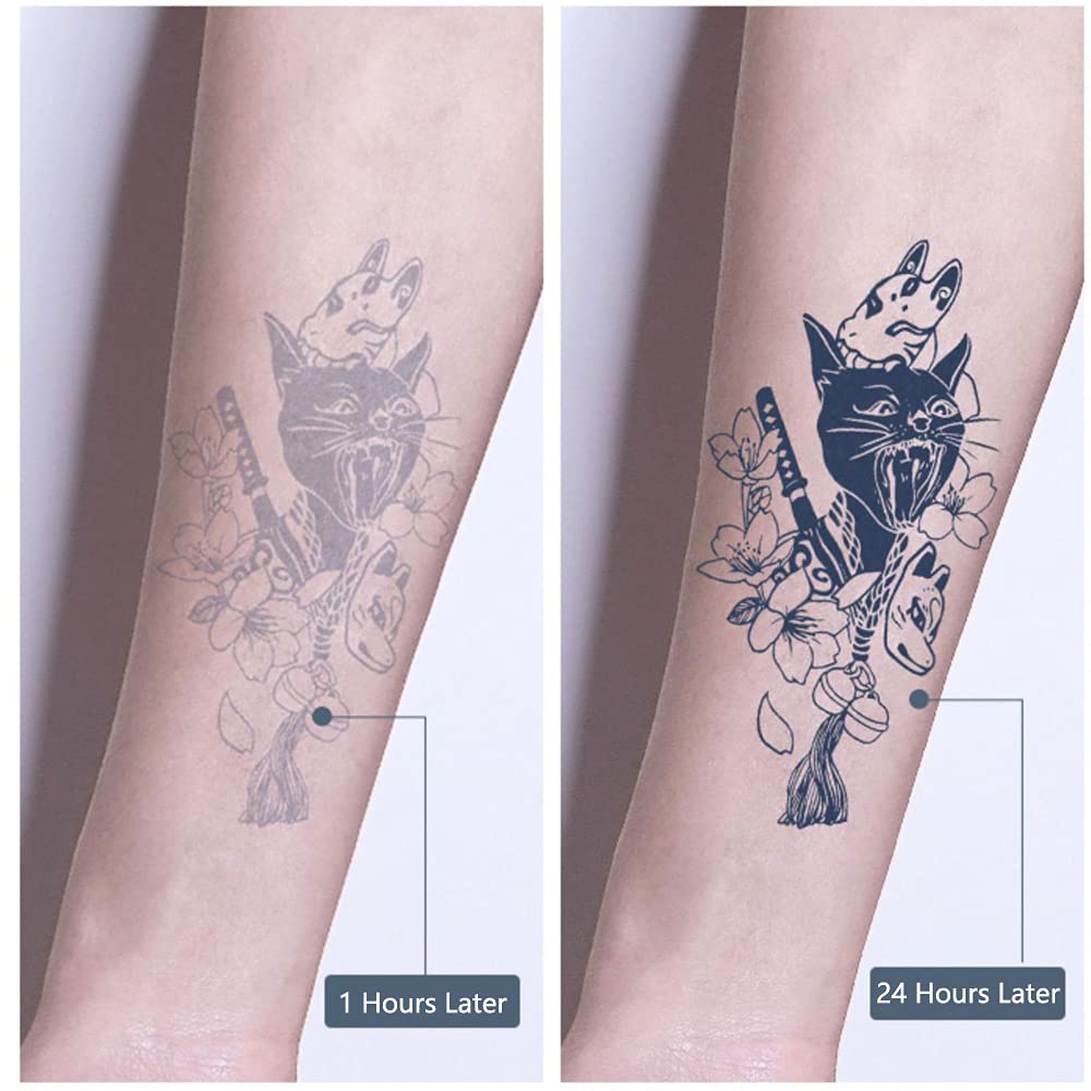 Glaryyears Semi Permanent Tattoos for Men – 4 Sheet Kit Large Realistic Temporary Tattoos