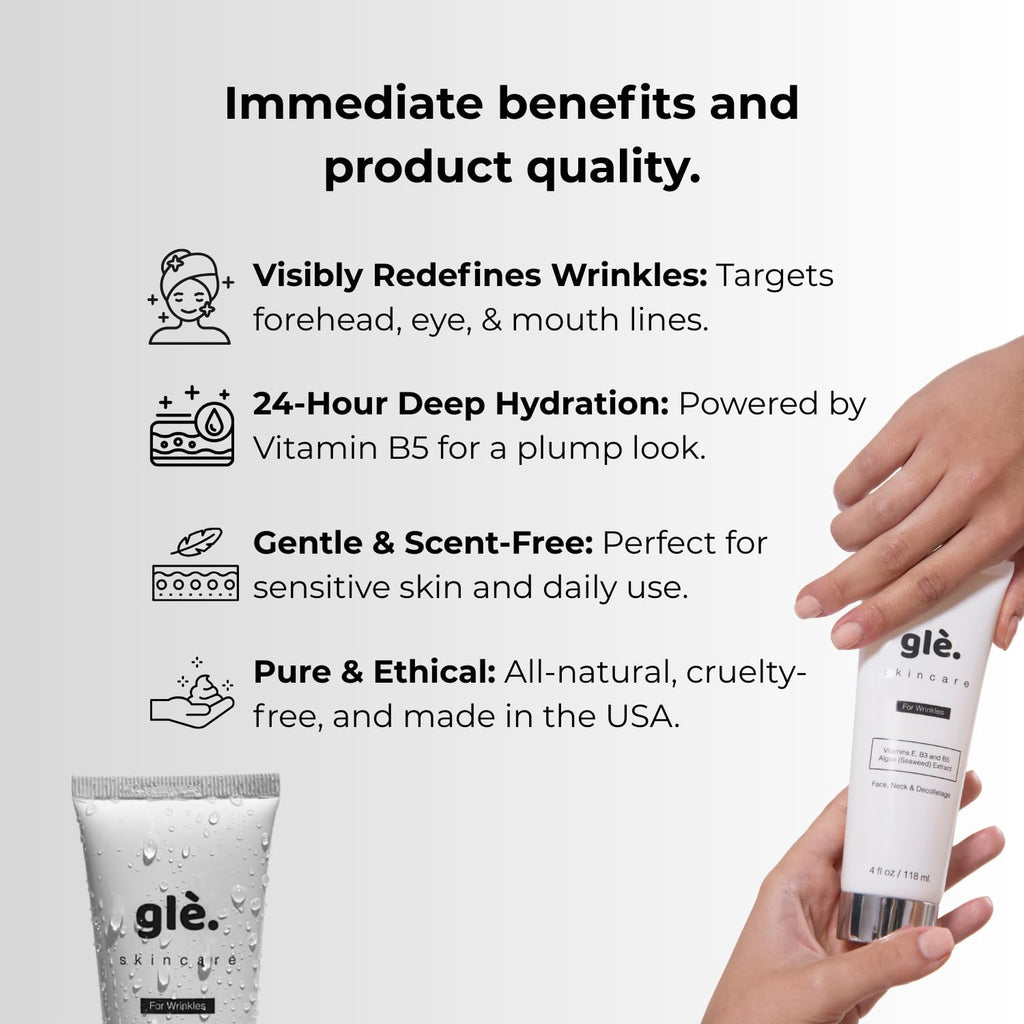 Gle Skincare: Anti-Wrinkle Moisturizer with Vitamin E, Algae, Niacinamide & B5