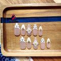 Gleamrain Luxury Handmade Press-On Nails – Almond Shape, M Size, 10Pcs with Floral 3D Design