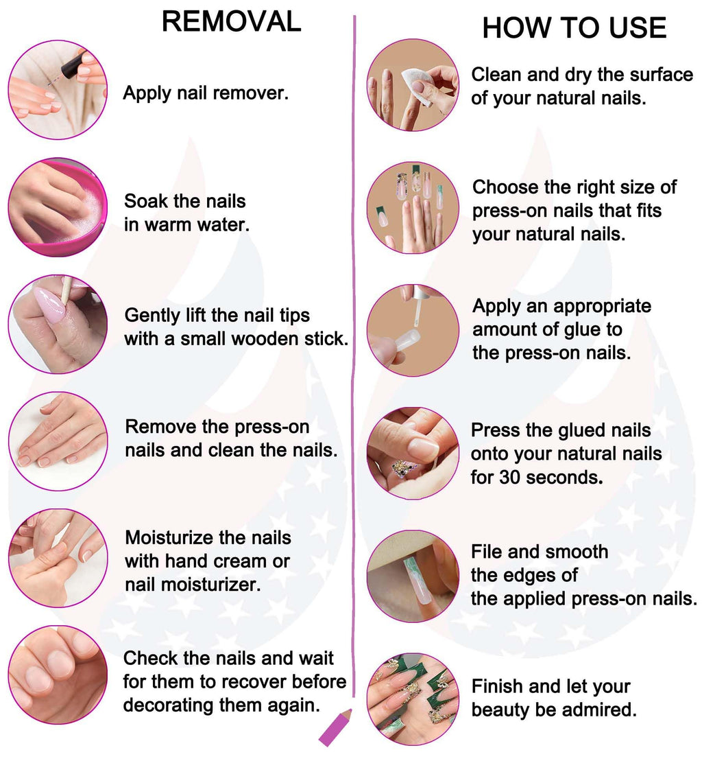 Gleamrain Almond Press-On Nails – Handmade Luxury M Size, 10Pcs, Floral 3D Design