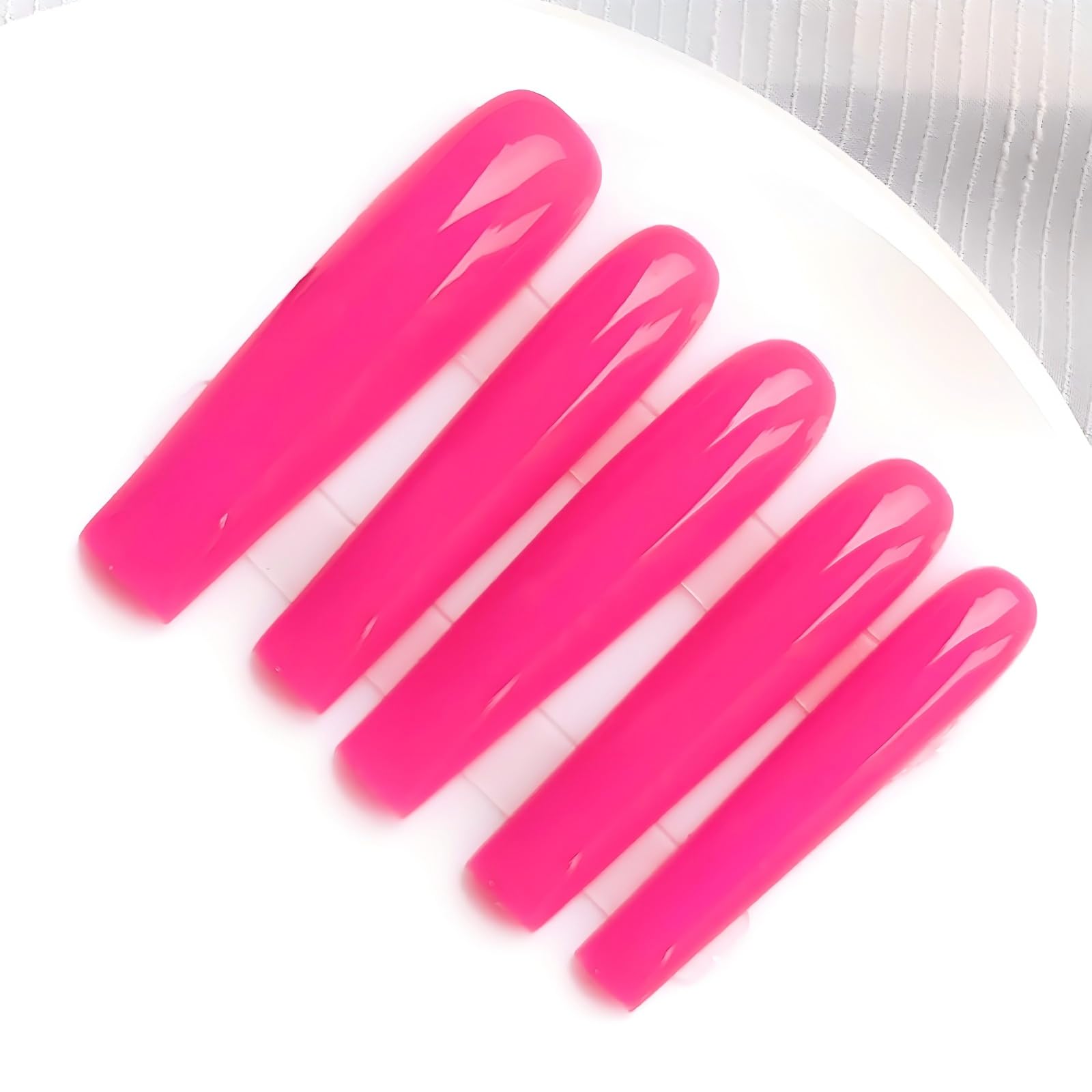 Gleamrain Xxl Press-On Nails Square Magenta – 10pcs M Size Pattern 1111