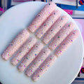 Gleamrain XXL Press-On Nails — Extra Long Square Nails with 3D Floral Pattern & Rhinestones (10pcs, Size M, Pattern 1110)