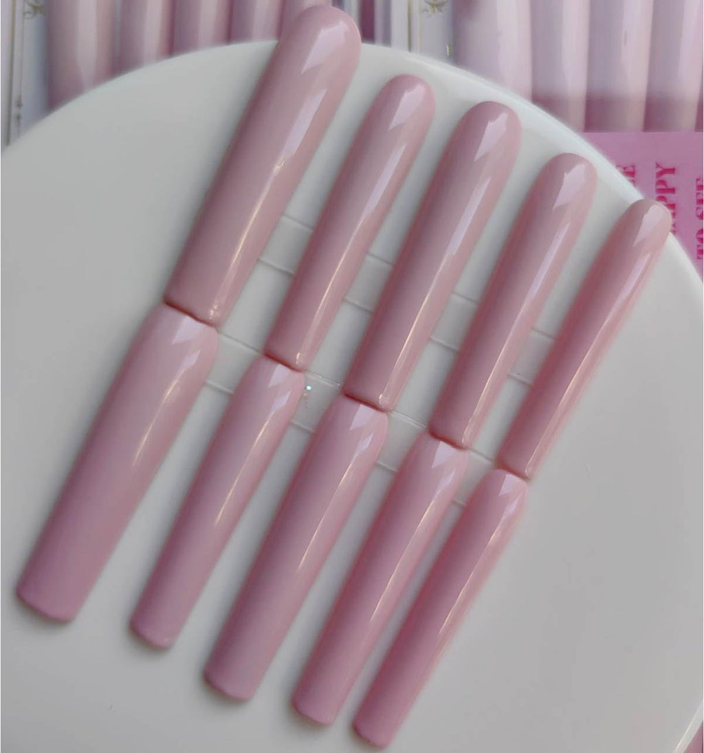 Gleamrain XXL Press-On Nails – Extra Long Square Pink Floral Design (10pcs, M, 1107)