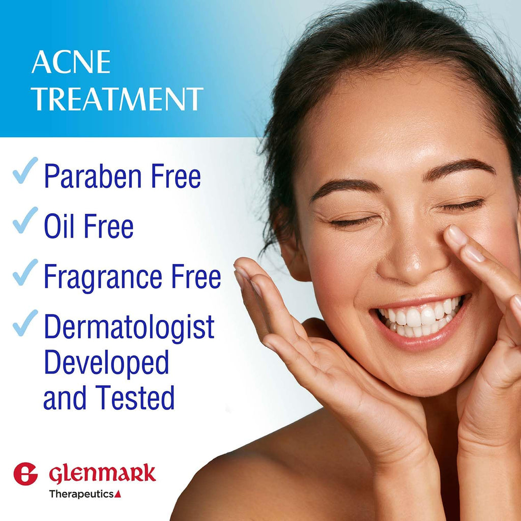 Glenmark Therapeutics Adapalene Gel 0.1% – Paraben-Free OTC Acne Treatment, 45g