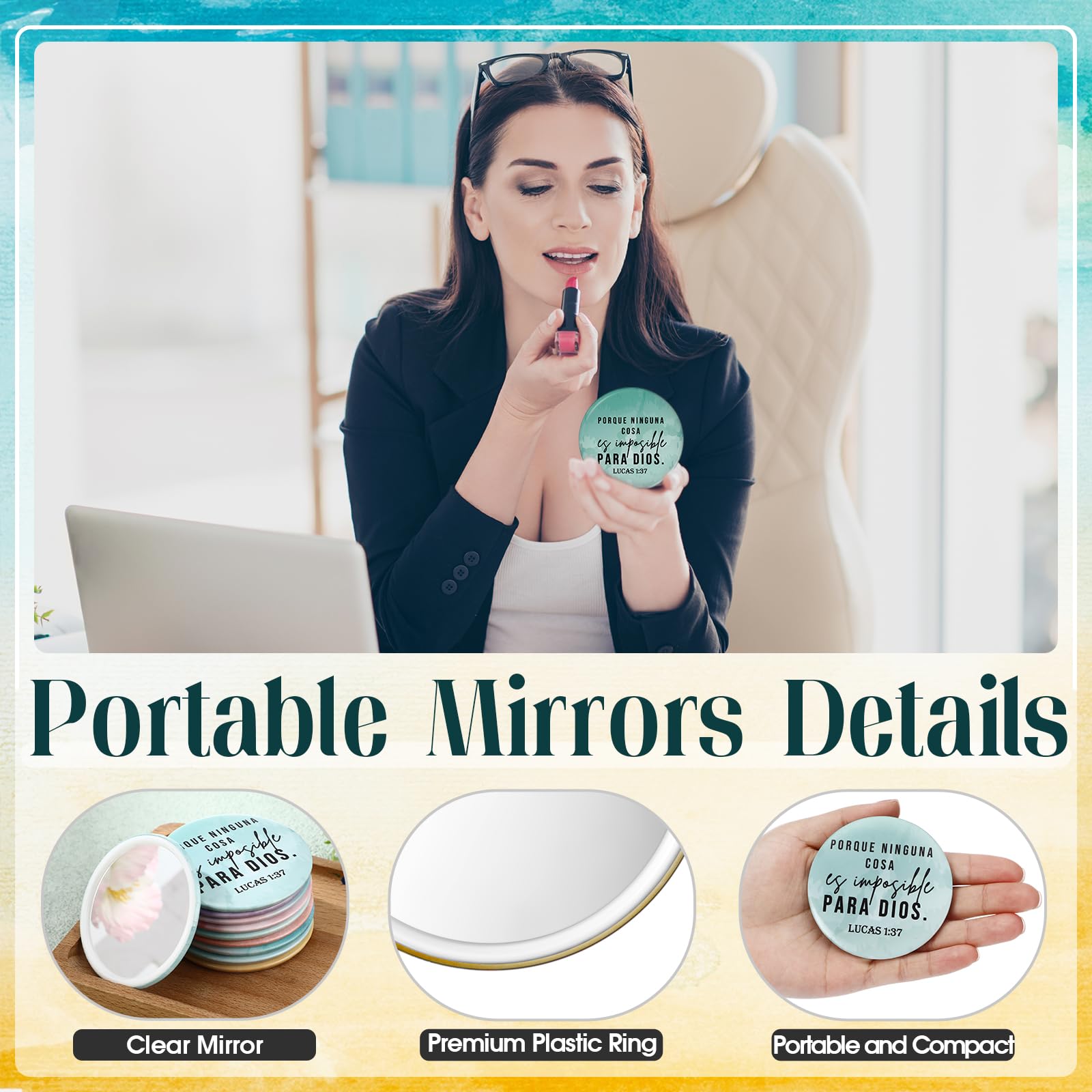 GlikCeil 80 Pcs Bible Verse Compact Mirrors – Inspirational Pocket Mirrors for Women