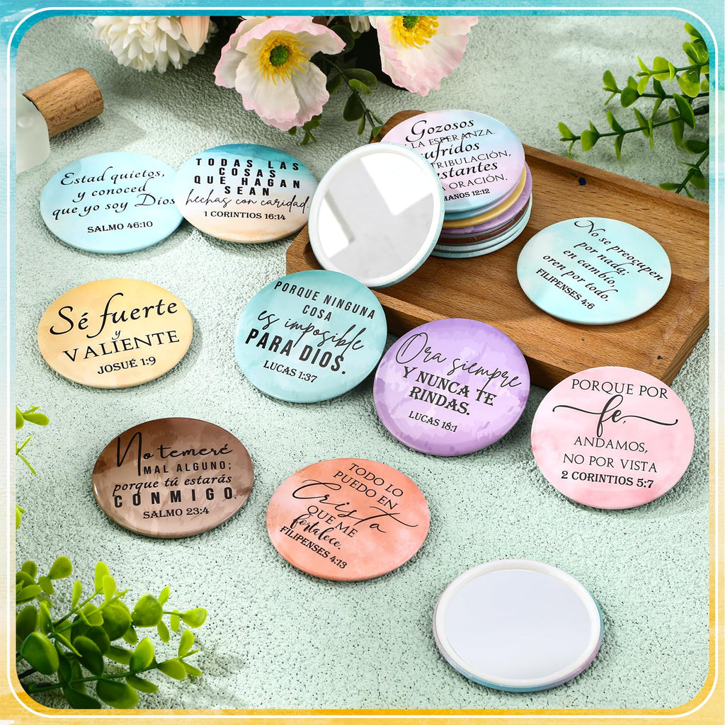 GlikCeil 80 Pcs Bible Verse Compact Mirrors – Inspirational Pocket Mirrors for Women