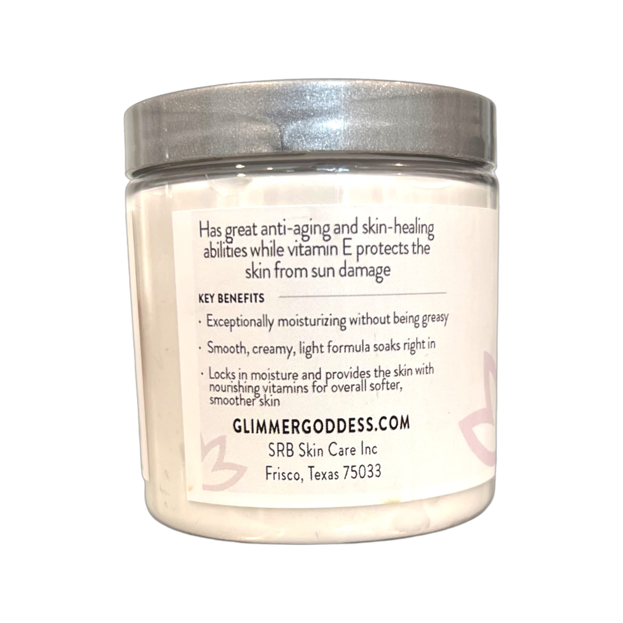 Glimmer Goddess Organic Whipped Coconut Oil Body Butter – Lavender Lemon, 8 oz | Vegan