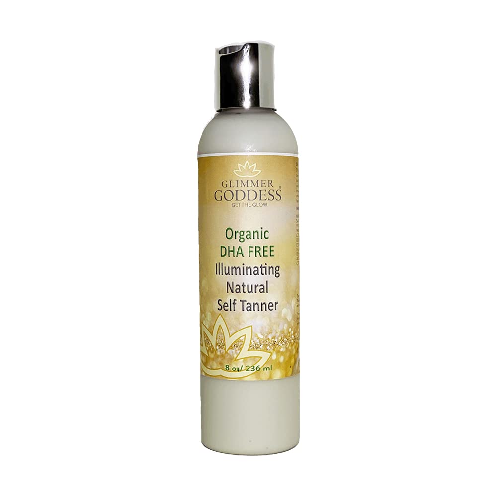 Glimmer Goddess Organic DHA-Free Self-Tanning Lotion – Plant-Based Erythrulose, Aloe Vera & Shea & Cocoa Butter | Vegan & Cruelty-Free