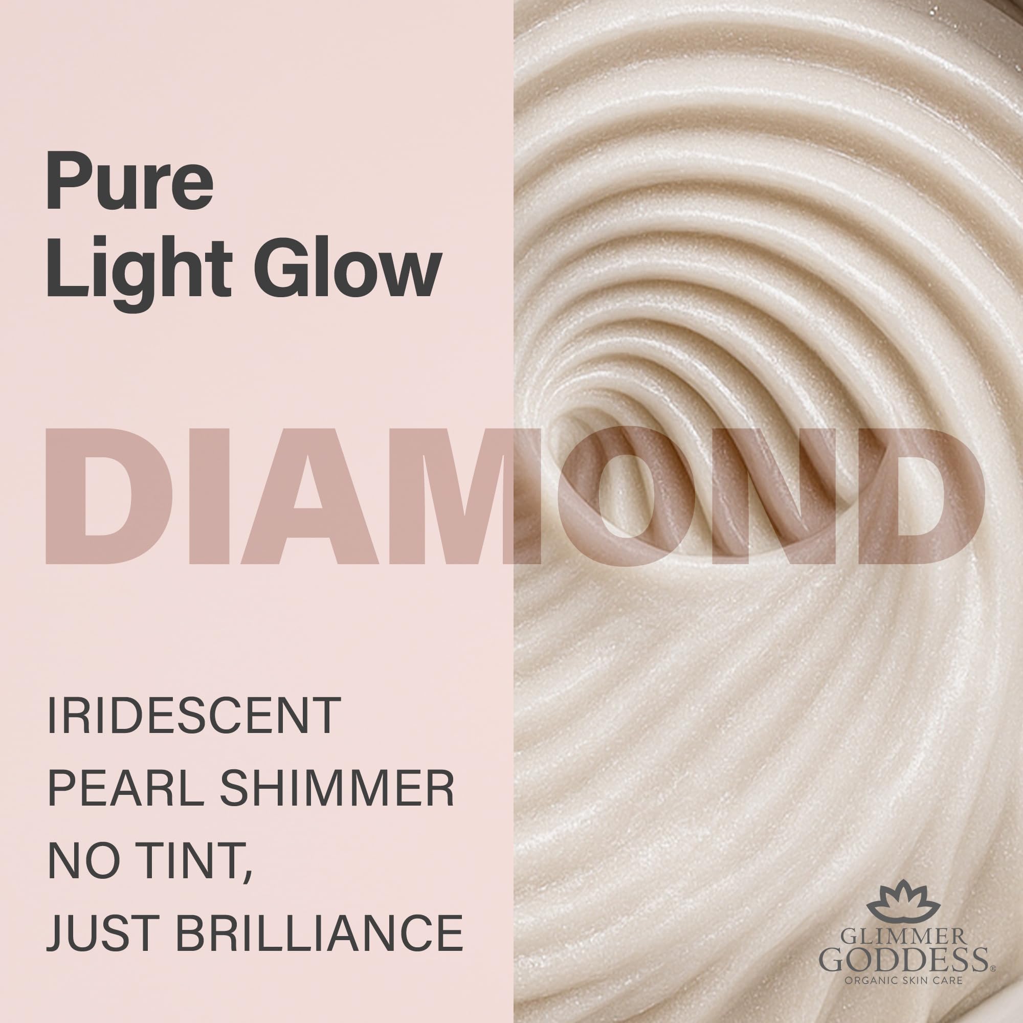 Glimmer Goddess Shimmer Body Butter – Organic Whipped Shea, Diamond Super, 4 oz