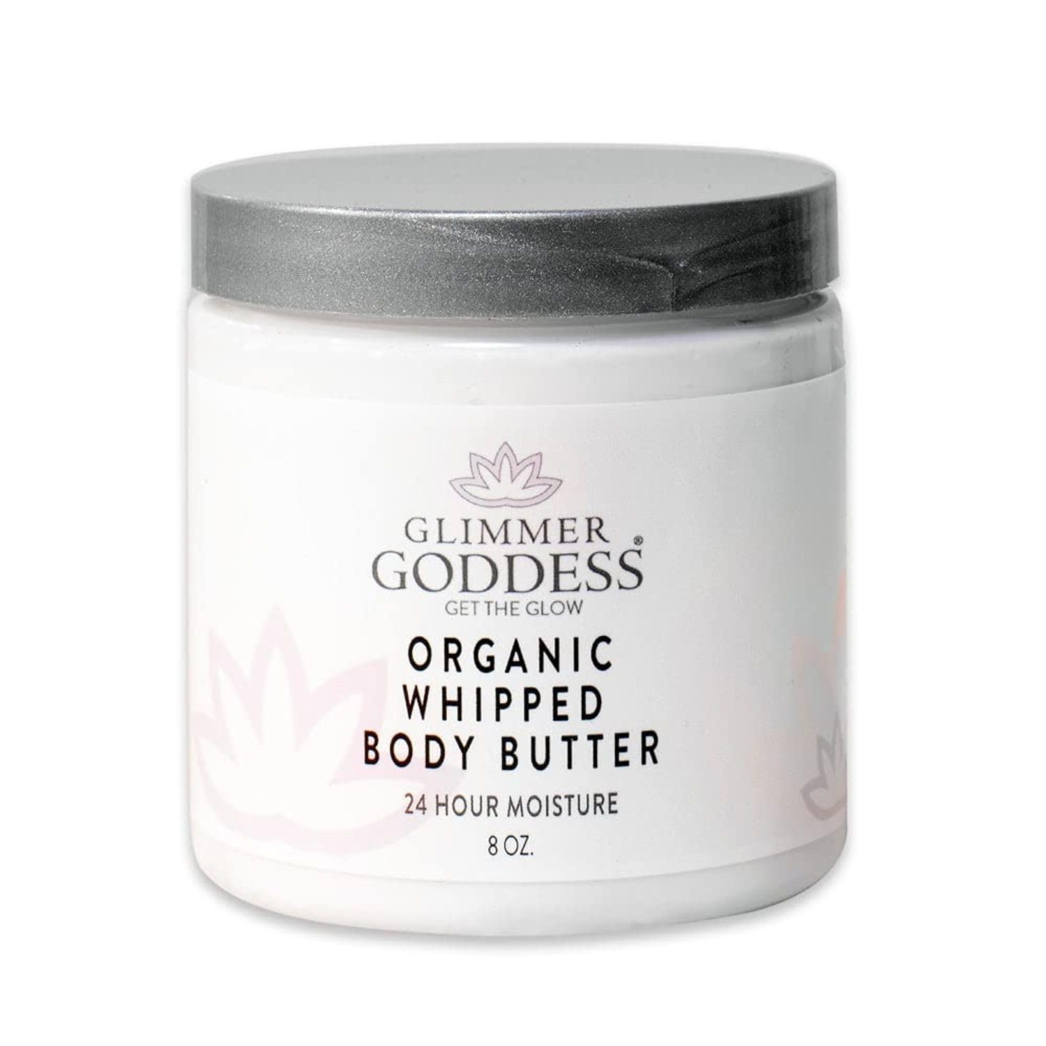 GLIMMER GODDESS Organic Whipped Body Butter – Hydrating Shea & Cocoa Butter Moisturizer with Almond & Coconut Oil, Honeysuckle, 8oz