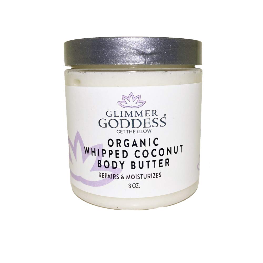 Glimmer Goddess Organic Whipped Coconut Oil Body Butter – Lavender Lemon, 8 oz | Vegan