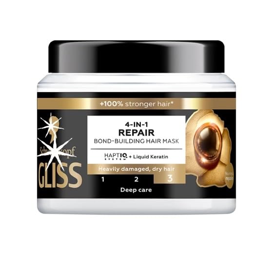 Gliss 4-in-1 Ultra Repair Hair Mask | Deep Nourishment for Dry, Damaged Hair (400 ml)