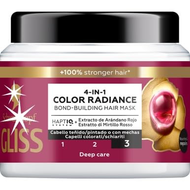 Gliss 4-in-1 Color Radiance Bond-Building Hair Mask, 400 ml