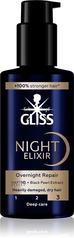 Gliss Night Elixir Overnight Repair – Leave-in Treatment for Damaged & Dry Hair, 100 ml