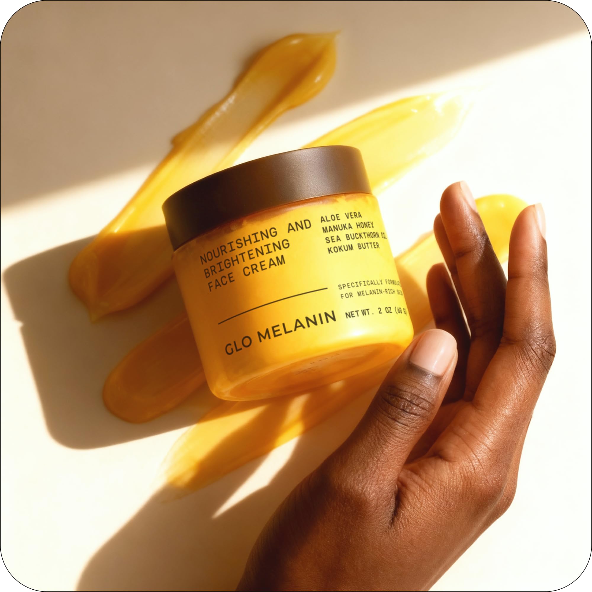 Glo Melanin Nourishing Face Cream – Hydrating Daily Moisturizer for Radiant, Even-Looking Skin (2 oz) – Vegan, Paraben-Free