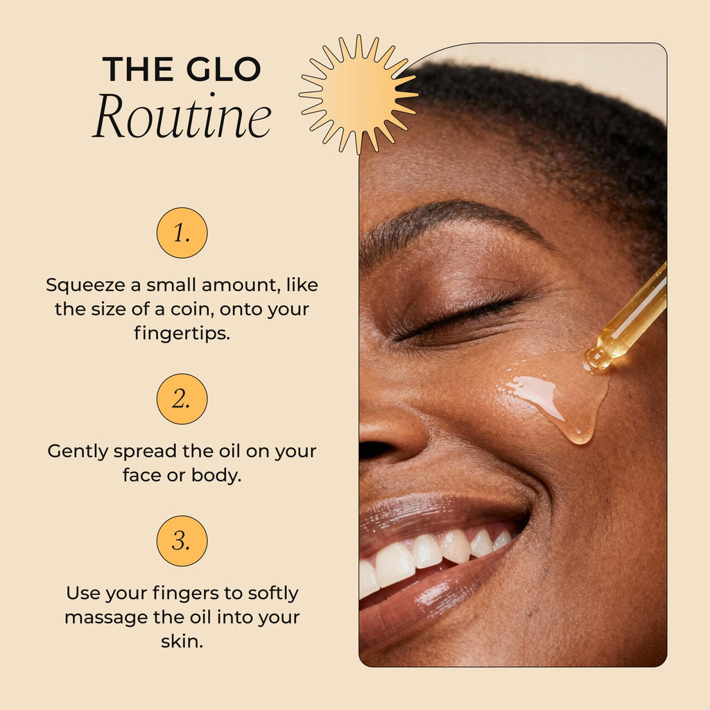 Glo Melanin Rose Glo Oil – Natural Brightening & Soothing Facial & Body Oil (1.7 fl oz)