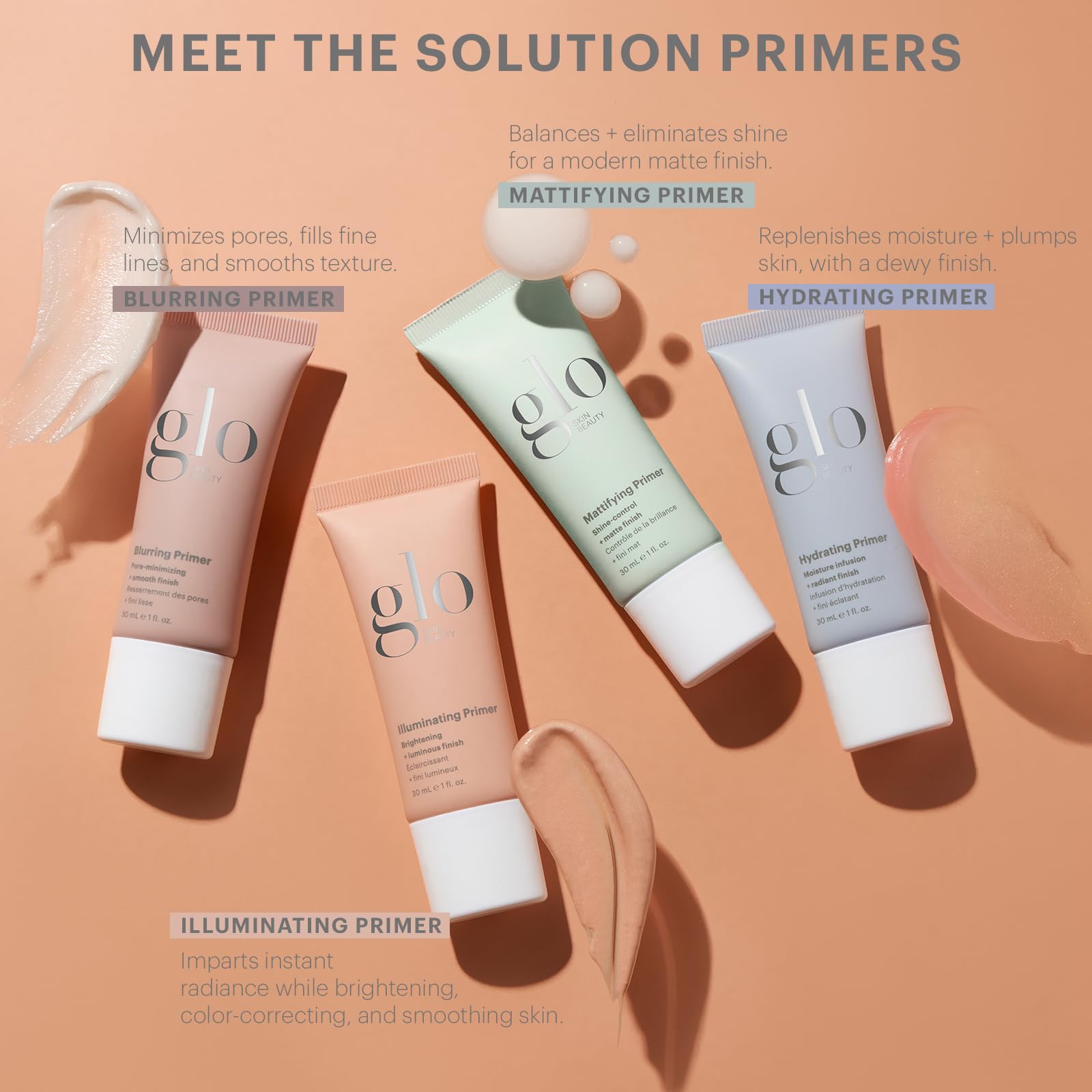 Glo Skin Beauty Blurring Primer with Ceramides – Minimize Pores & Fine Lines (Semi-Matte Finish)