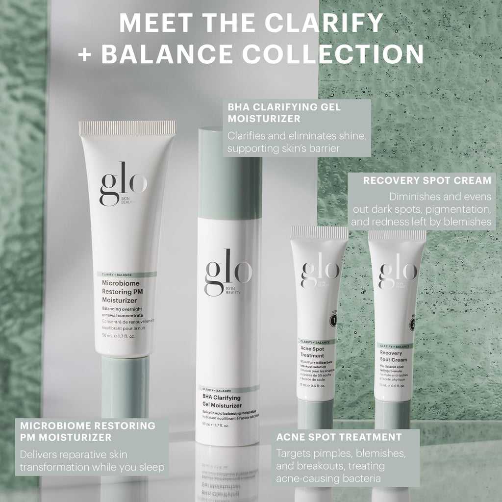 Glo Skin Beauty Microbiome Restoring PM Moisturizer – Oil-Free Night Gel-Cream for Acne-Prone Skin
