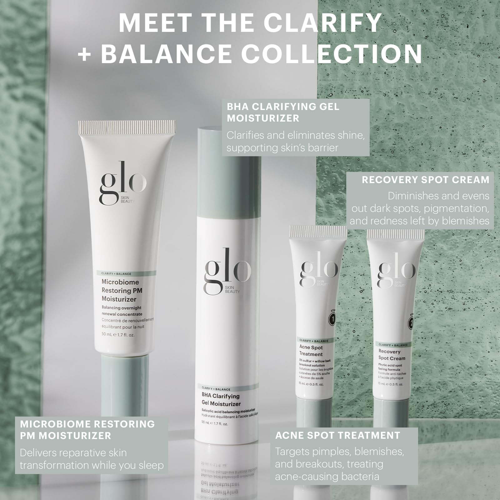 Glo Skin Beauty Microbiome Restoring PM Moisturizer – Oil-Free Night Gel-Cream for Acne-Prone Skin