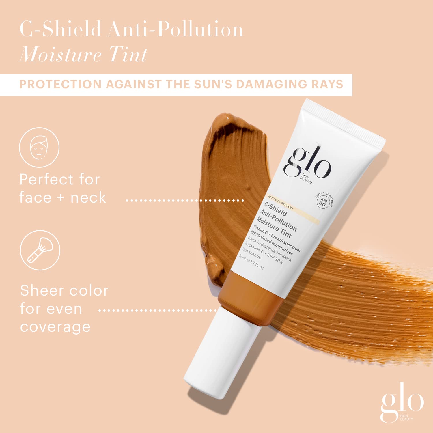 Glo Skin Beauty C-Shield Anti-Pollution Moisture Tint SPF 30 (8N-Dark) – 1.7 oz