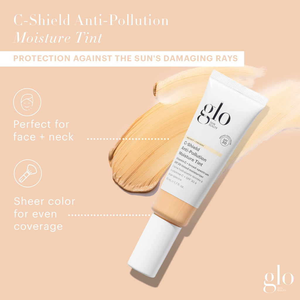 Glo Skin Beauty C-Shield Anti-Pollution Moisture Tint SPF 30 – Vitamin C Tinted Moisturizer for Face (1.7 oz, 2N-Light)