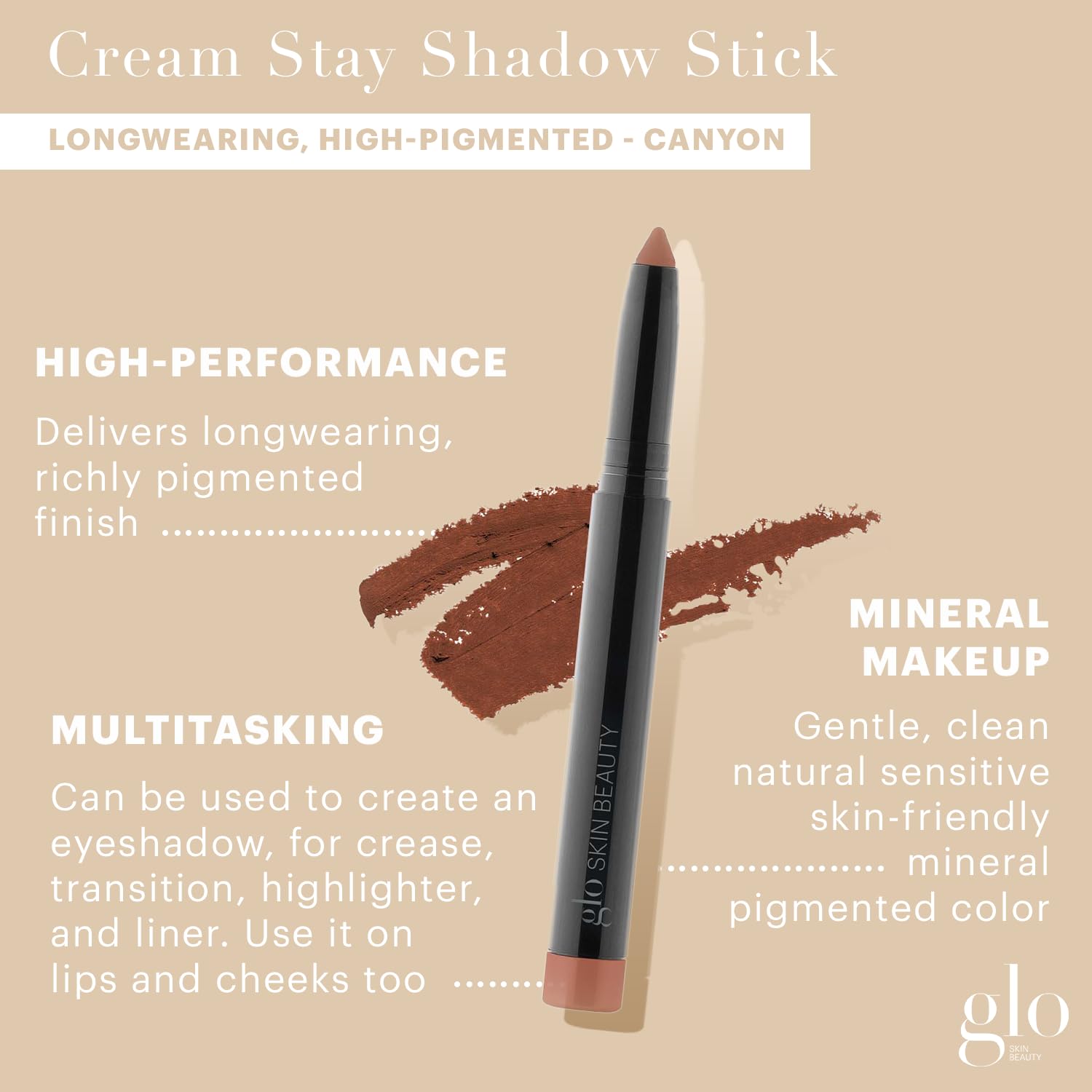 Glo Skin Beauty Cream Stay Shadow Stick Canyon — 12-Hour Multi-Purpose Eye Color