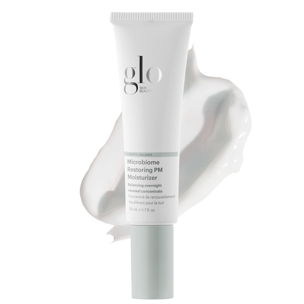 Glo Skin Beauty Microbiome Restoring PM Moisturizer – Oil-Free Night Gel-Cream for Acne-Prone Skin