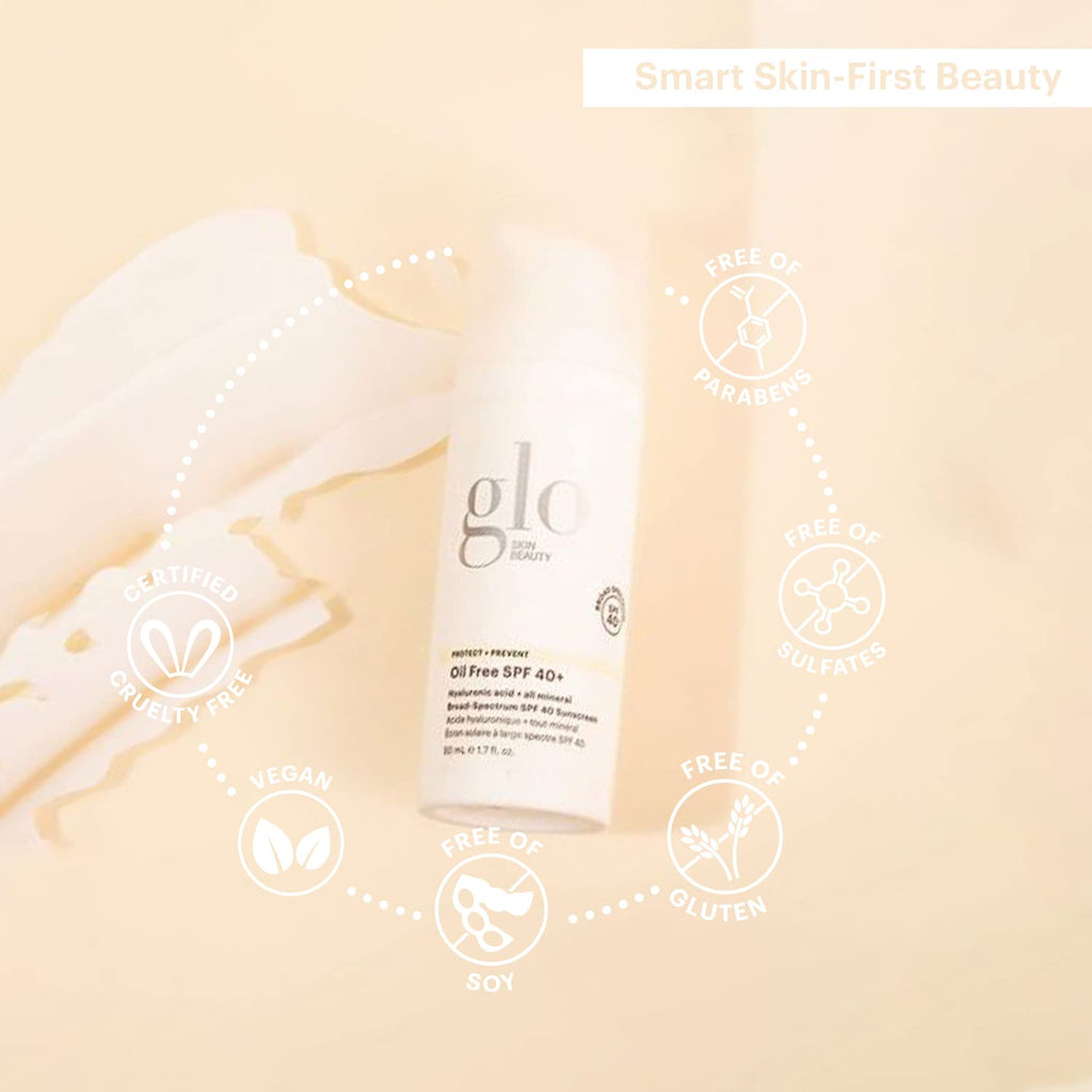 Glo Skin Beauty Oil Free SPF 40+ Mineral Sunscreen with Hyaluronic Acid